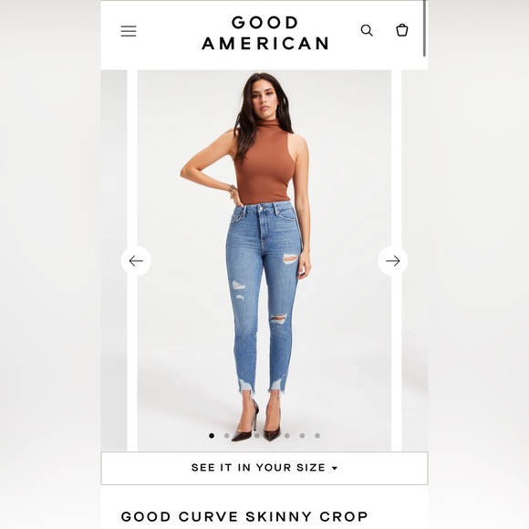 Good American curve skinny crop jeans - women’s size 8 / 29 - Picture 4 of 4